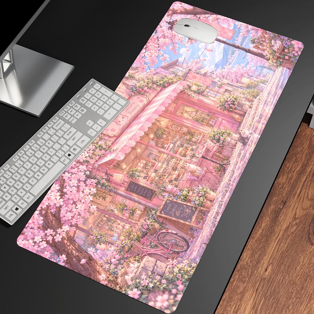 Gaming Accessories Shop - 벚꽃 디자인 데스크 매트, 테이블 매트,